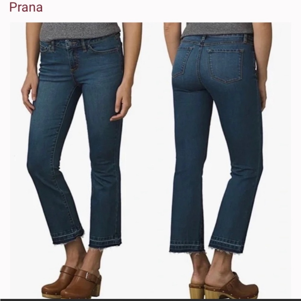 Prana Women's Size 4/27 Cia Raw Hem Mid Rise Cropped Flare Jeans